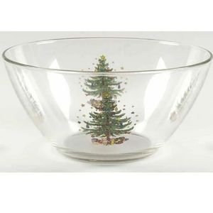 NIKKO Christmas Glassware Serving Bowl 9"